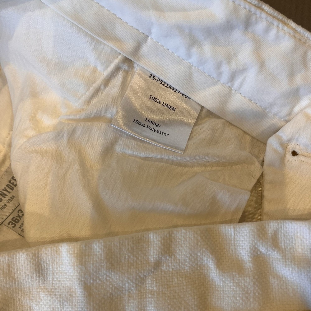 Todd Snyder Italian Linen White Sutton Trousers Size 36X34 Coastal Resort Career - Picture 9 of 11